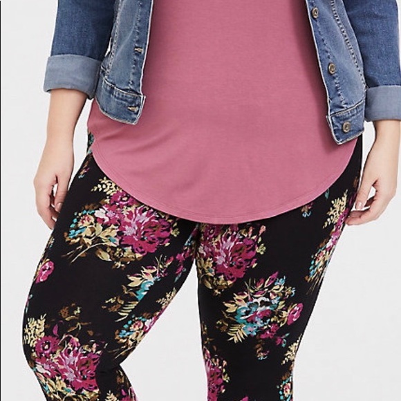 TORRID LEGGINGS  Floral Print Cute, sz 00 … - Picture 6 of 7
